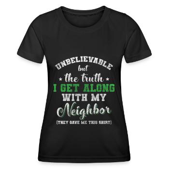 Neighbors Humor Village Apartment - Women's Functional T-Shirt - black - Front - AI Model Female 172 light (172cm)