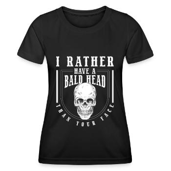 Coupe de cheveux sans poils à tête chauve - T-shirt sport Femme - noir - Devant - AI Model Female 172 light (172cm)