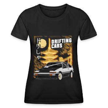 Driften Auto Burnout Motor - Frauen Funktions-T-Shirt - Schwarz - Vorne - AI Model Female 172 light (172cm)