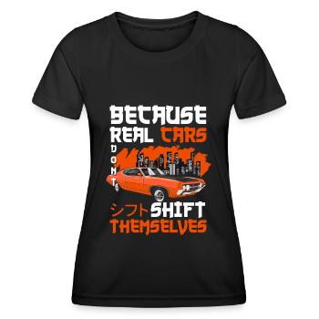 Drifting Sportwagen Burnout Motor - Frauen Funktions-T-Shirt - Schwarz - Vorne - AI Model Female 172 light (172cm)