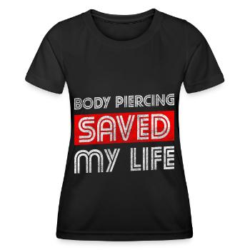 Artist Needle Piercing Studio Soulagement de la douleur - T-shirt sport Femme - noir - Devant - AI Model Female 172 light (172cm)