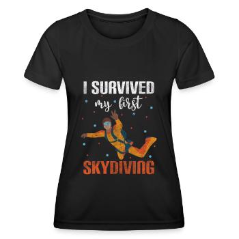Skydiver Sky Freefall Base Jump - Women's Functional T-Shirt - black - Front - AI Model Female 172 light (172cm)