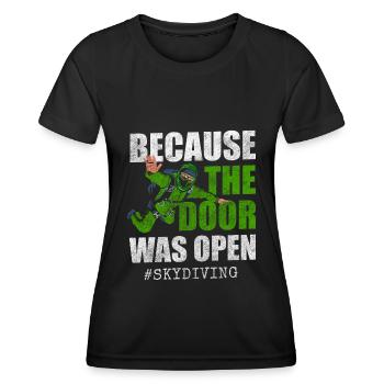 Fallschirmspringer Sprung Freifall Base Jump - Frauen Funktions-T-Shirt - Schwarz - Vorne - AI Model Female 172 light (172cm)