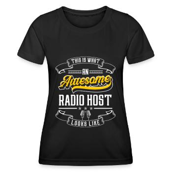 Podcast Beruf Tv Sendung - Frauen Funktions-T-Shirt - Schwarz - Vorne - AI Model Female 172 light (172cm)