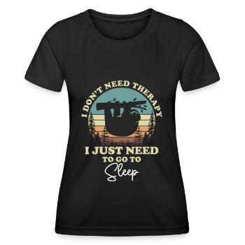 Dormir, dormir, paresseux, se reposer - T-shirt sport Femme - noir - Devant - AI Model Female 172 light (172cm)