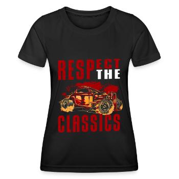 Automobil Mechaniker Alt - Frauen Funktions-T-Shirt - Schwarz - Vorne - AI Model Female 172 light (172cm)