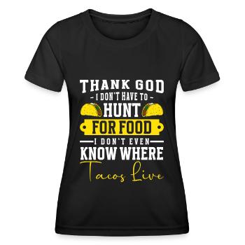 Tacos Food Sombrero Foodie - Women's Functional T-Shirt - black - Front - AI Model Female 172 light (172cm)