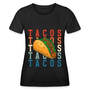 Fête culinaire préférée des gourmets mexicains - T-shirt sport Femme - noir - Devant - AI Model Female 172 light (172cm)