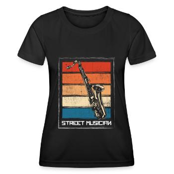Artiste d’instruments de musique - T-shirt sport Femme - noir - Devant - AI Model Female 172 light (172cm)