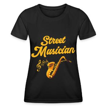 Musicien Instrument Ville Musicien Artiste - T-shirt sport Femme - noir - Devant - AI Model Female 172 light (172cm)