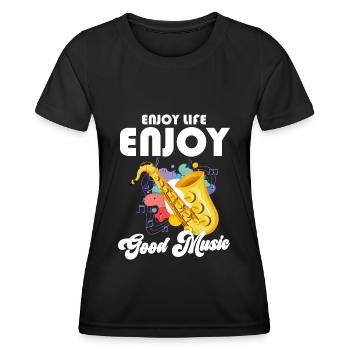 Musik Instrument Stadtmusikant - Frauen Funktions-T-Shirt - Schwarz - Vorne - AI Model Female 172 light (172cm)
