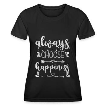 Shamrock Happy Bliss Joy - T-shirt sport Femme - noir - Devant - AI Model Female 172 light (172cm)