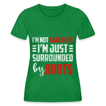 Black Humor Party WItz - T-shirt sport Femme - vert - Devant - AI Model Female 172 dark (172cm)
