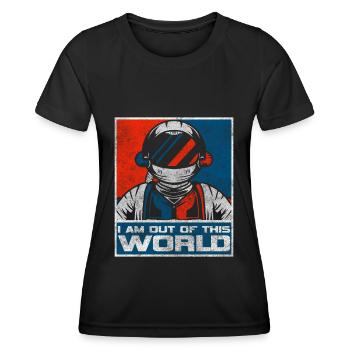 Univers Stellaire Cosmos - T-shirt sport Femme - noir - Devant - AI Model Female 172 light (172cm)