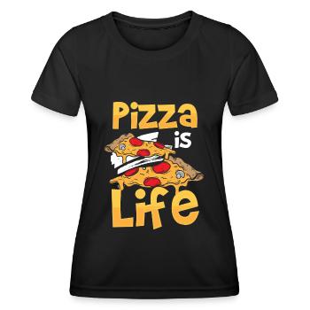 Pizzeria Pizza lovers Restaurant - T-shirt sport Femme - noir - Devant - AI Model Female 172 light (172cm)