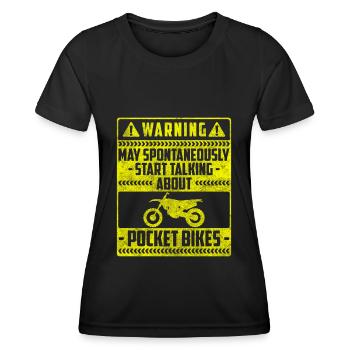 Pocketbike Zweirad Dreck - Frauen Funktions-T-Shirt - Schwarz - Vorne - AI Model Female 172 light (172cm)