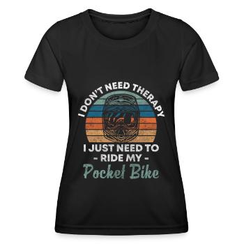 Pocketbike Zweirad Trail Geländebike - Frauen Funktions-T-Shirt - Schwarz - Vorne - AI Model Female 172 light (172cm)