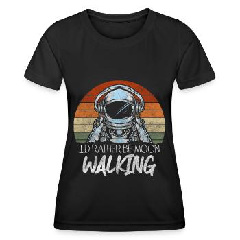Weltraum Planet Schwerelos Galaxie - Frauen Funktions-T-Shirt - Schwarz - Vorne - AI Model Female 172 light (172cm)