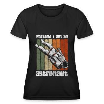 Astronaut Kosmos - Frauen Funktions-T-Shirt - Schwarz - Vorne - AI Model Female 172 light (172cm)