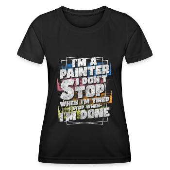 Painter Profession Paint Paint Roller - Women's Functional T-Shirt - black - Front - AI Model Female 172 light (172cm)