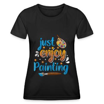 Peinture d’artiste Bombe aérosol Chantier de construction - T-shirt sport Femme - noir - Devant - AI Model Female 172 light (172cm)