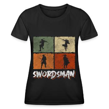 Swordsman Axe Kendo Victory - Women's Functional T-Shirt - black - Front - AI Model Female 172 light (172cm)