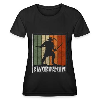 Sword Fighting Warrior Japon - T-shirt sport Femme - noir - Devant - AI Model Female 172 light (172cm)