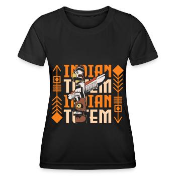 Indianer Ureinwohner Federschmuck - Frauen Funktions-T-Shirt - Schwarz - Vorne - AI Model Female 172 light (172cm)