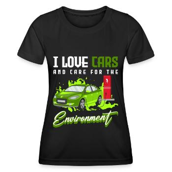 Elektroauto Umwelt Klimawandel - Frauen Funktions-T-Shirt - Schwarz - Vorne - AI Model Female 172 light (172cm)