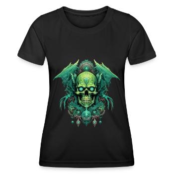 skull skull skeleton darkness gloomy - Women's Functional T-Shirt - black - Front - AI Model Female 172 light (172cm)