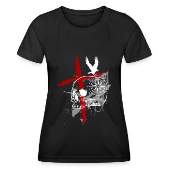 Style Tattoo-Style Cool Horror - Frauen Funktions-T-Shirt - Schwarz - Vorne - AI Model Female 172 light (172cm)