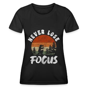 Photographe Photo Appareil photo reflex Photos - T-shirt sport Femme - noir - Devant - AI Model Female 172 light (172cm)
