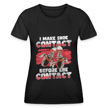 Handwerk Schuhe Handwerkskunst Turnschuhe - Frauen Funktions-T-Shirt - Schwarz - Vorne - AI Model Female 172 light (172cm)