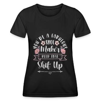 Schuhmacher Schuhe Handwerker Stiefel - Frauen Funktions-T-Shirt - Schwarz - Vorne - AI Model Female 172 light (172cm)