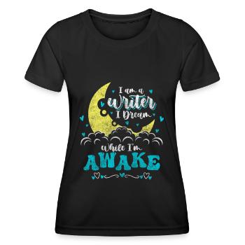 Schreiber Bücher Dichter Blogger - Frauen Funktions-T-Shirt - Schwarz - Vorne - AI Model Female 172 light (172cm)