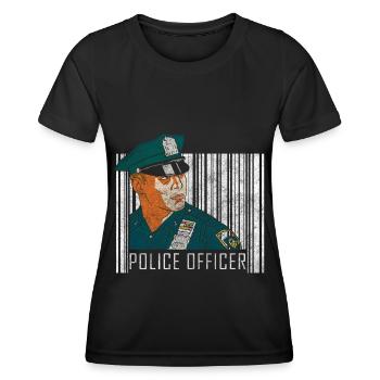 Polizist Blaulicht Tatort Jagd - Frauen Funktions-T-Shirt - Schwarz - Vorne - AI Model Female 172 light (172cm)