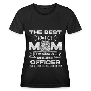 Sirène d’arrêt de la police - T-shirt sport Femme - noir - Devant - AI Model Female 172 light (172cm)