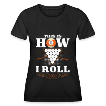 Billard Hobby Hobby 8-Ball - T-shirt sport Femme - noir - Devant - AI Model Female 172 light (172cm)