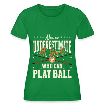 Billiard Spruch Kneipe Sport - Frauen Funktions-T-Shirt - Kelly Green - Vorne - AI Model Female 172 dark (172cm)