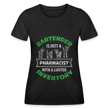 Barman Comptoir Whisky Barmaid - T-shirt sport Femme - noir - Devant - AI Model Female 172 light (172cm)
