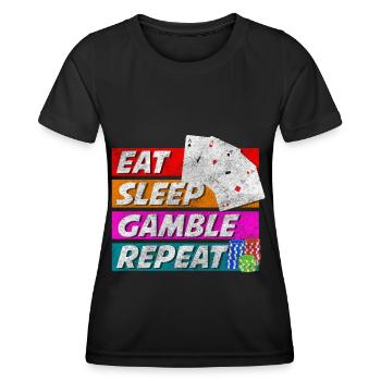 Kartenspieler Casino Blackjack Pokern - Frauen Funktions-T-Shirt - Schwarz - Vorne - AI Model Female 172 light (172cm)