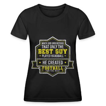 But de compétition de handballer - T-shirt sport Femme - noir - Devant - AI Model Female 172 light (172cm)