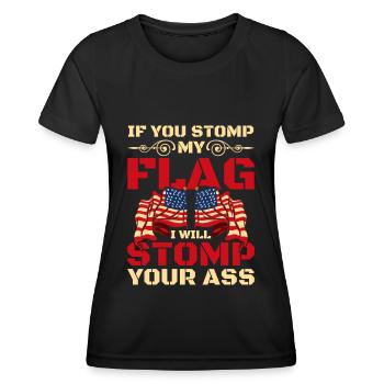 America Patriotic Power - Women's Functional T-Shirt - black - Front - AI Model Female 172 light (172cm)