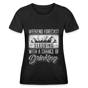 Rodeln Schnee Piste Winterurlaub - Frauen Funktions-T-Shirt - Schwarz - Vorne - AI Model Female 172 light (172cm)