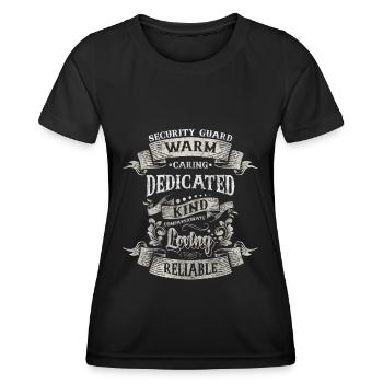 Security Sicherheitsdienst Ordnung Wache - Frauen Funktions-T-Shirt - Schwarz - Vorne - AI Model Female 172 light (172cm)