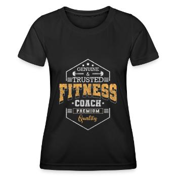 Fitnesstrainer Ausdauer Kraft Motivation - Frauen Funktions-T-Shirt - Schwarz - Vorne - AI Model Female 172 light (172cm)