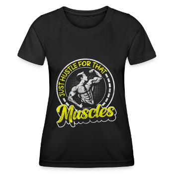 Trainer Muskeln Pumper Studio - Frauen Funktions-T-Shirt - Schwarz - Vorne - AI Model Female 172 light (172cm)