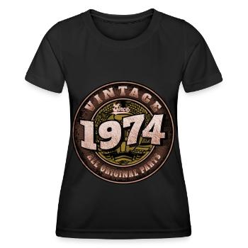 51. Geburtstag Vintage 1974 DDR Geschenk - Frauen Funktions-T-Shirt - Schwarz - Vorne - AI Model Female 172 light (172cm)