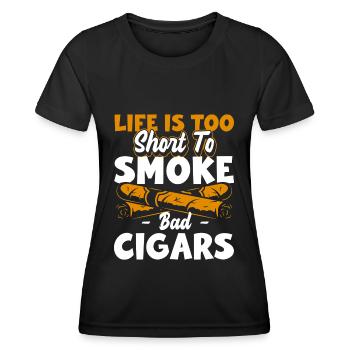 Fumer de la nicotine Interdiction de fumer Vape - T-shirt sport Femme - noir - Devant - AI Model Female 172 light (172cm)