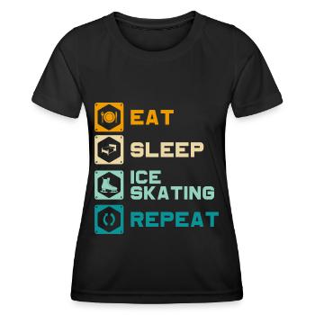 Eisläufer Winter Bahn - Frauen Funktions-T-Shirt - Schwarz - Vorne - AI Model Female 172 light (172cm)